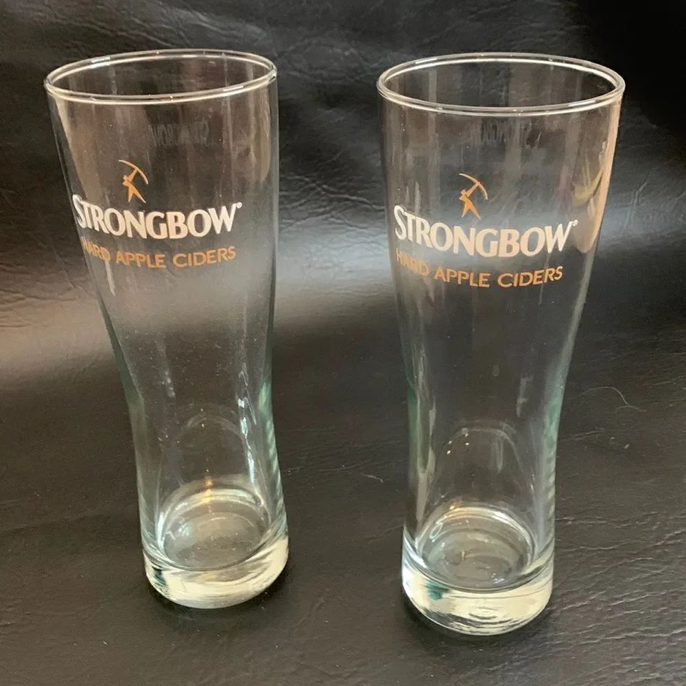 Strongbow Hard Apple Cider 20 Ounces 9 Inches Tall Set Of 2 Included Gold White